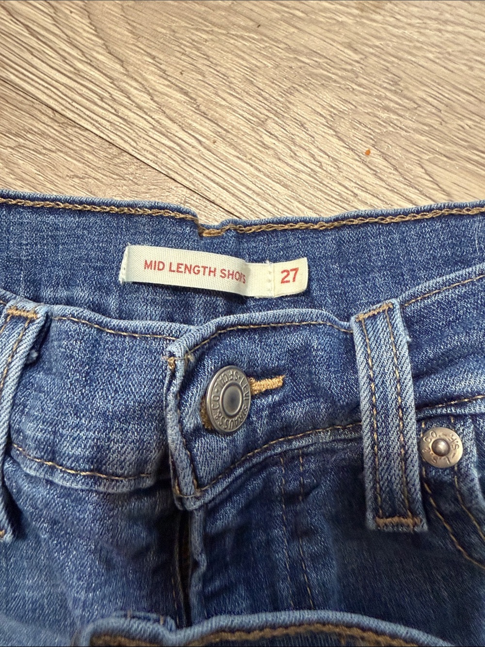 Levi's Women's Denim Shorts Trio - Light Blue, Medium Blue, Dark Blue - Picture 4 of 6
